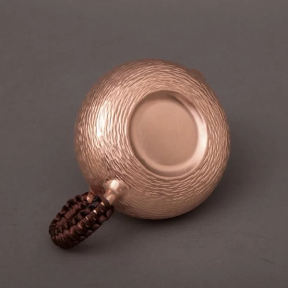 Handmade purple copper handle pot, Pure copper boiling kettle, Household healthy tea kettle, Tea table decorations, 300ml