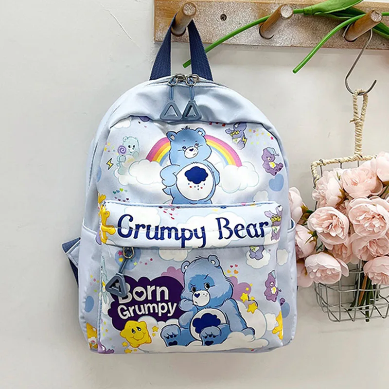 

INS Care Bears Cartoon Backpack Anime Printed Trendy New Casual Travel Bag Kawaii Girl Children's Toy Creative Surprise Gift