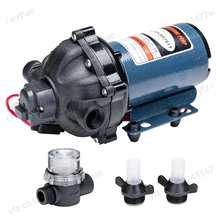 

Water Diaphragm Self Priming Pump, 60PSI 5.5GPM 20L/min High Pressure Water Pump 12V with Filter for Caravan, RV, Boat,