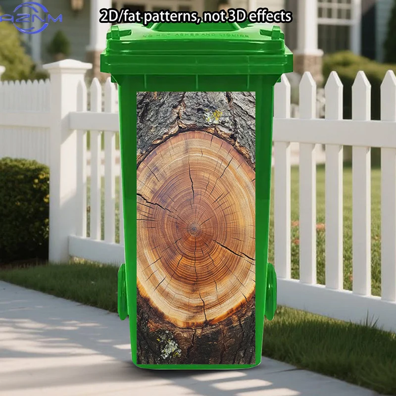 Tree Ring Stickers Decoration, Rustic Nature Stickers, Texture Trash Can Stickers Decor, Oak Cross Section Poster for Bedroom