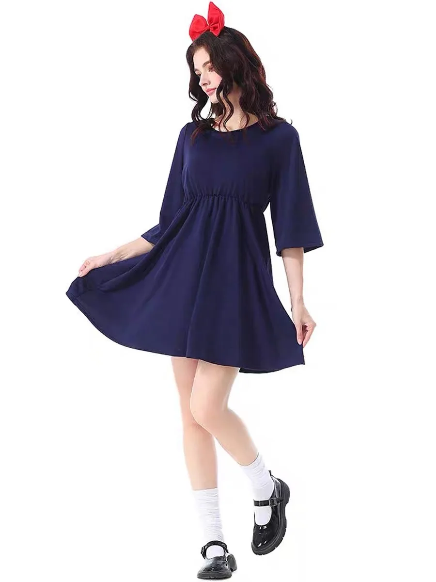 loween Costume da gioco di ruolo anime per adulti Piccola strega molto ragazza Cosplay Miyazaki Kiki Abbigliamento da prestazione Donna