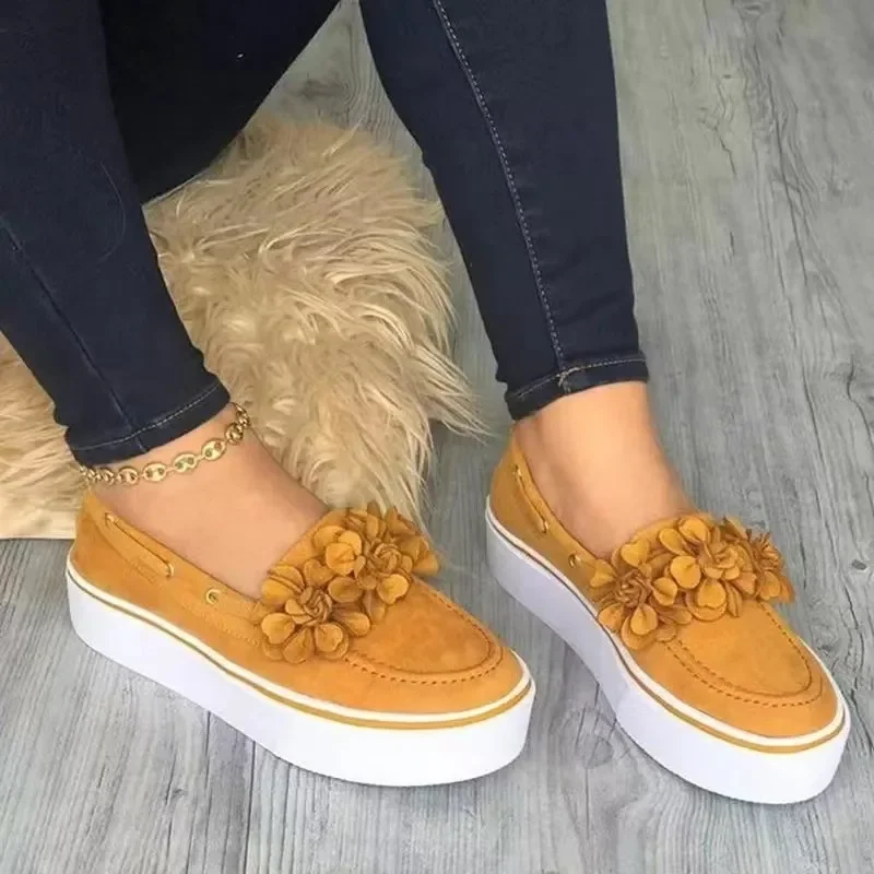 2024 neue Damen flache Schuhe Mode Blumen Schuhe für Frauen Slip-On bequeme große Freizeit schuhe