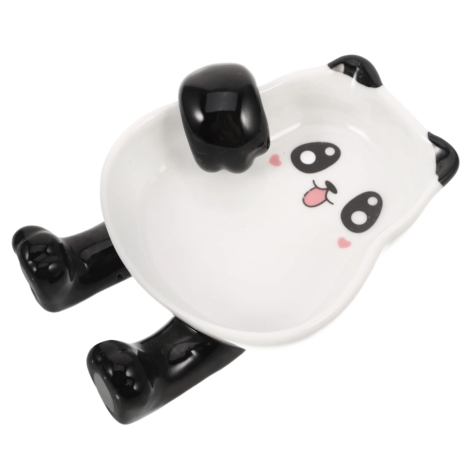 

Cartoon Panda Shaped Ceramic Dipping Bowl Dual Function Chopsticks Stand Sauce Dish for Tableware Decoration Side Serving Plate