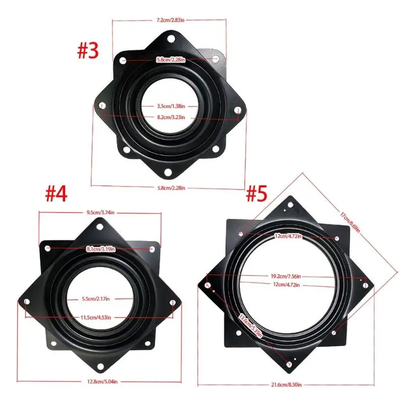 652F Square Turntable Stool Swivels Plate Heavy Duty Swivels Turntable Plate