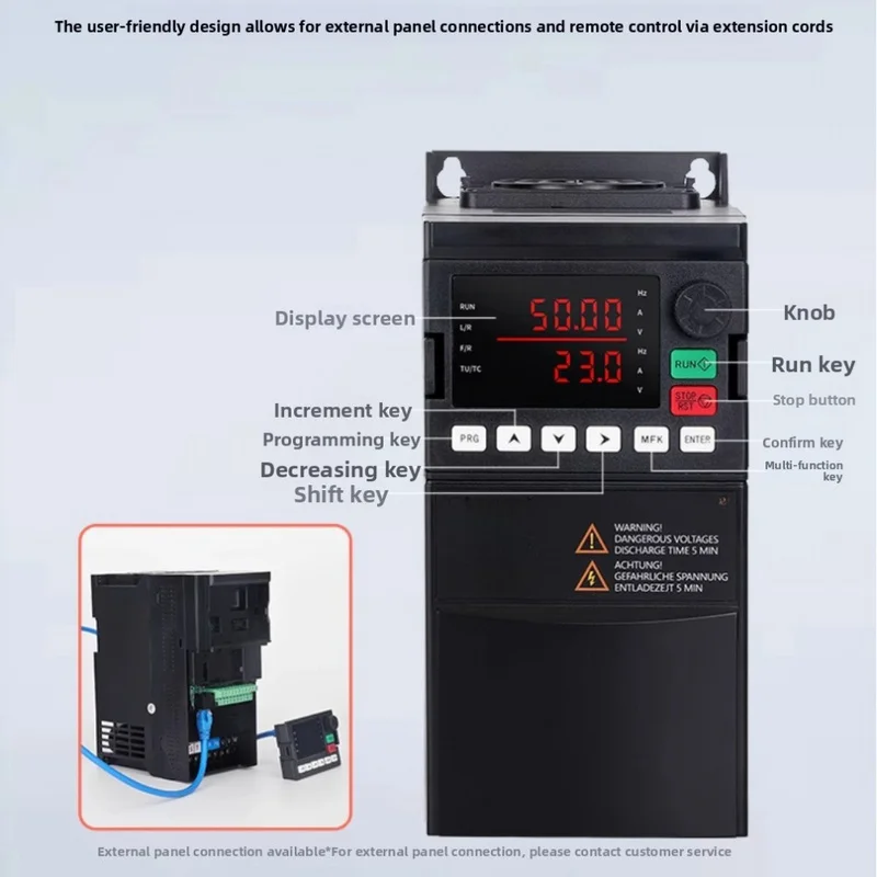 VFD External Membrane Keypad Panel with Digital Display, Universal Remote Keyboard Board for Inverter Control,SL26206