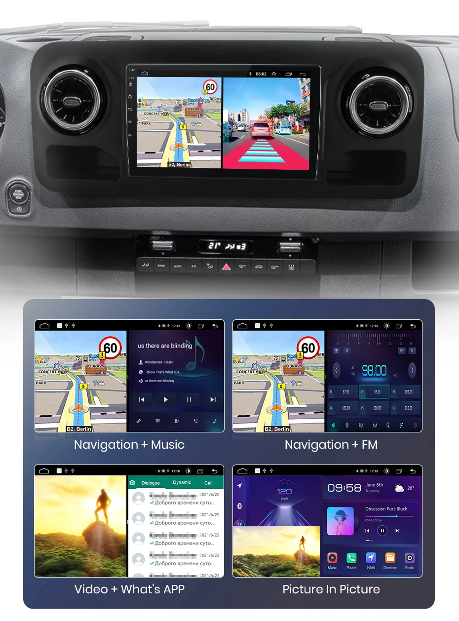 Junsun carplay android auto autoradio für mercedes-benz sprinter 2006-2018 gps intelligente systeme tereo multimedia autoradio – Detail 21