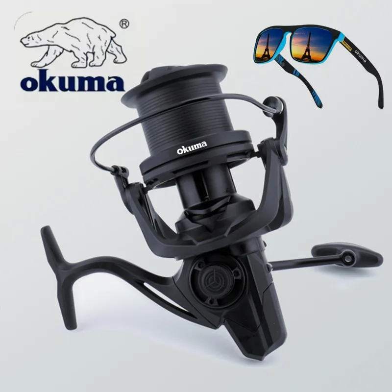 okuma8000-14000新製品：遠投スピニングリール、オールメタル、隙間なし、斜め口ステンレススチールスイングアームフィッシングリール