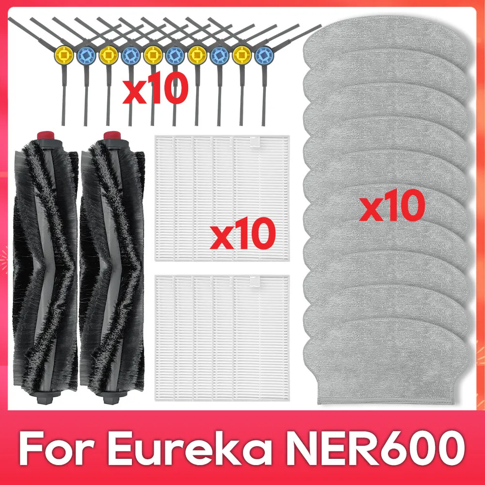 Fit For ( Eureka NER600 ) Roller Main Side Brush Hepa Filter Mop Rag Robot Vacuum Cleaner Spare Part Accessory Replacement Kit