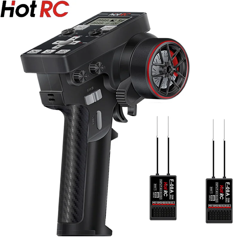 HOTRC CT-6B 8CH Transmitter Remote Controller 2.4Ghz Radio with Receiver For RC Model Car Boat Aircraft Quadcopter Tank