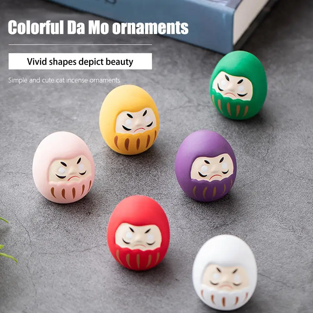 Muñeca Daruma de cerámica japonesa, artesanía, amuleto de la suerte, adorno de la fortuna, paisaje, decoración de escritorio para el hogar, accesorios de regalos en miniatura