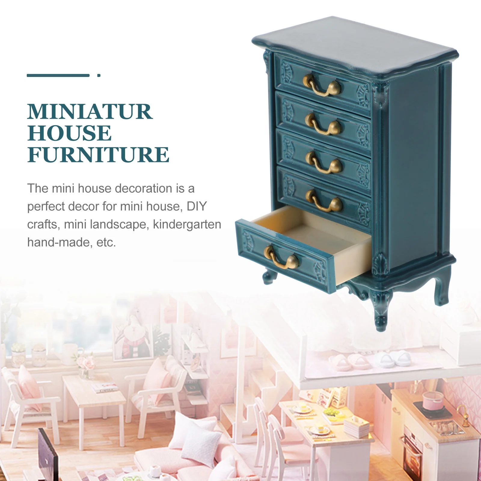 Miniatuur huismeubilair Minikast Uitstekende afwerking Compacte mini-huiskast voor landschapsdecoratie Cadeau voor kinderen