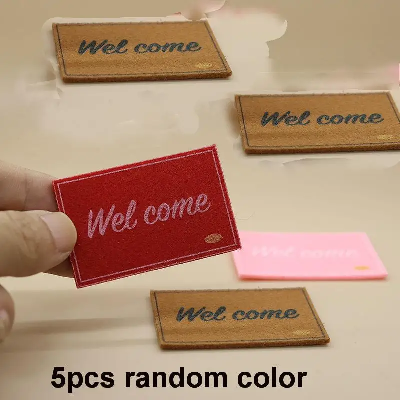 

【5Pcs Random 1/12 Dollhouse Mini Welcome Mat Front Door Carpet Floor Rug Girls Doll House Living Room Accessories For Kids】