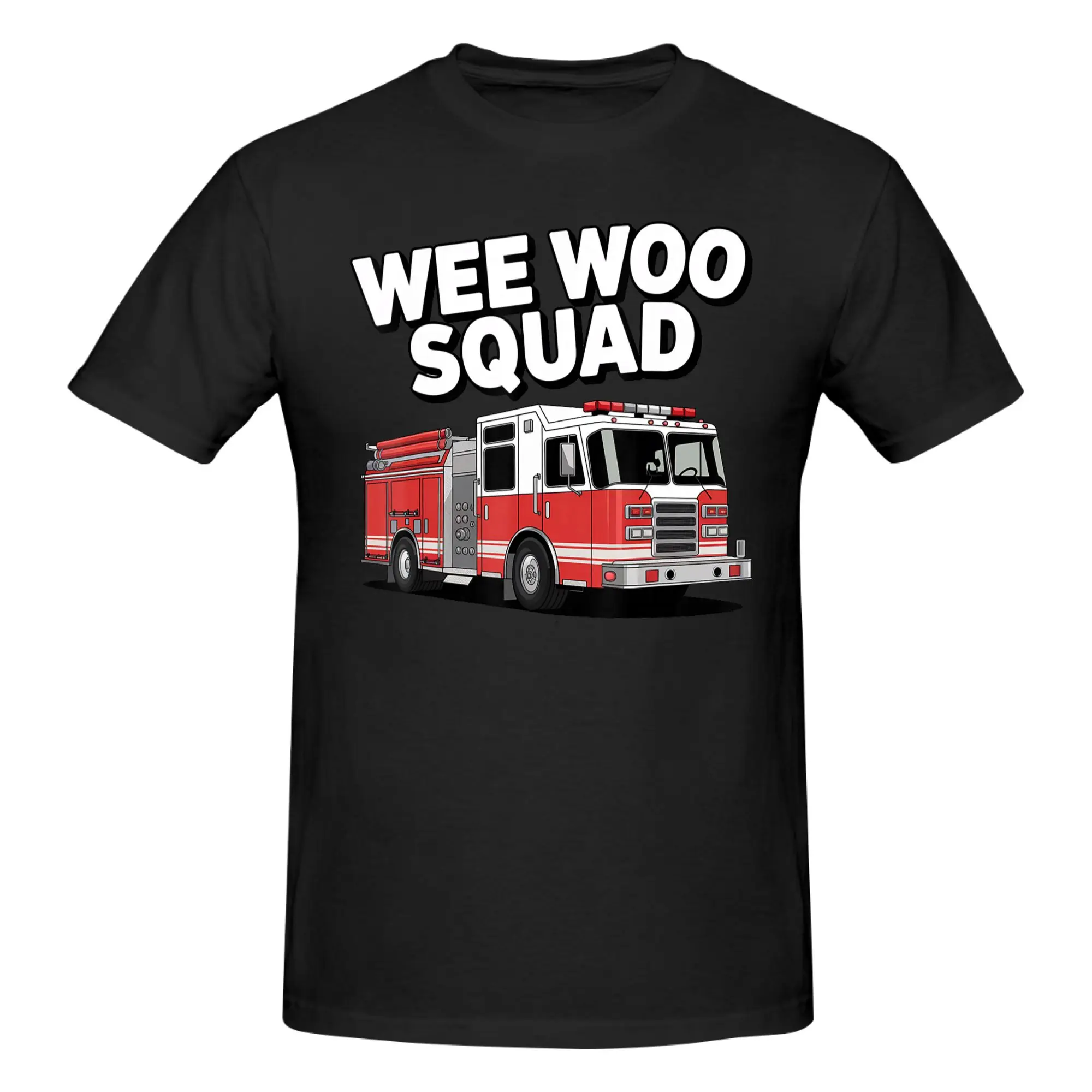 1 Piece Cool Cute Wee Woo Squad Funny Firefighter Art Funny Graphic 100% Cotton T-Shirt WEE WOO SQUAD Tops Tees For Men