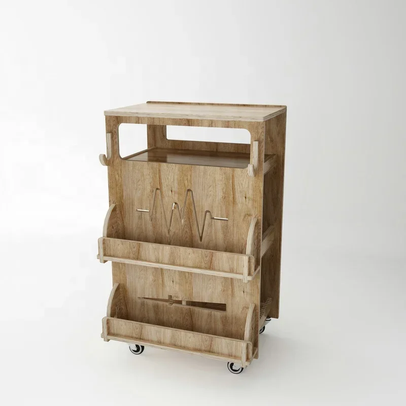 ステーション合板製リビングルーム収納CDラック本棚多機能収納キャビネットガビネテ