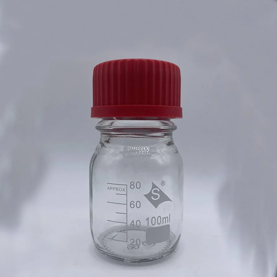 New watch accessories screw reagent bottle transparent 100ml experimental bottle with net anti-diffusion bottle 1pcs