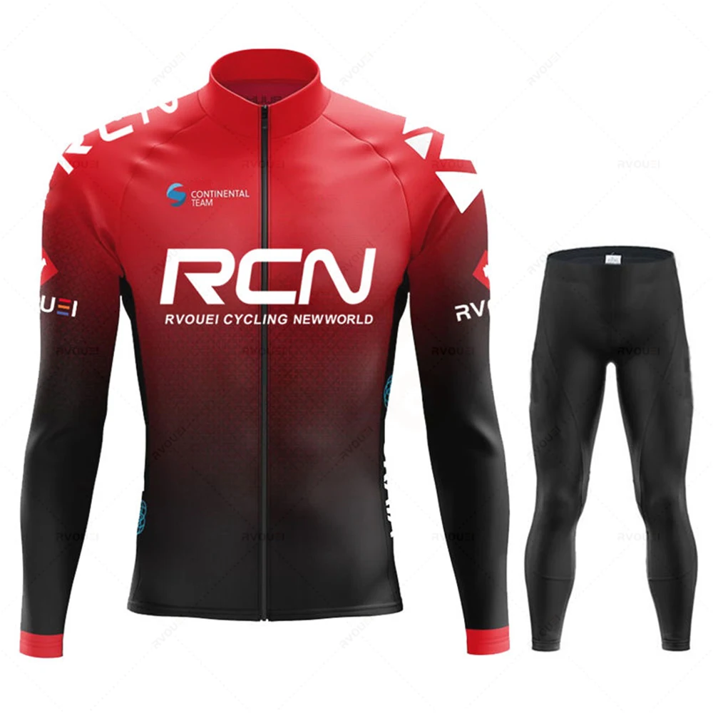Rvouei Herbst-Radtrikot-Set Fahrrad-Sportbekleidung MTB-Uniform Ropa Ciclismo Rennrad-Kleidung Bicicleta Lange Trägerhose