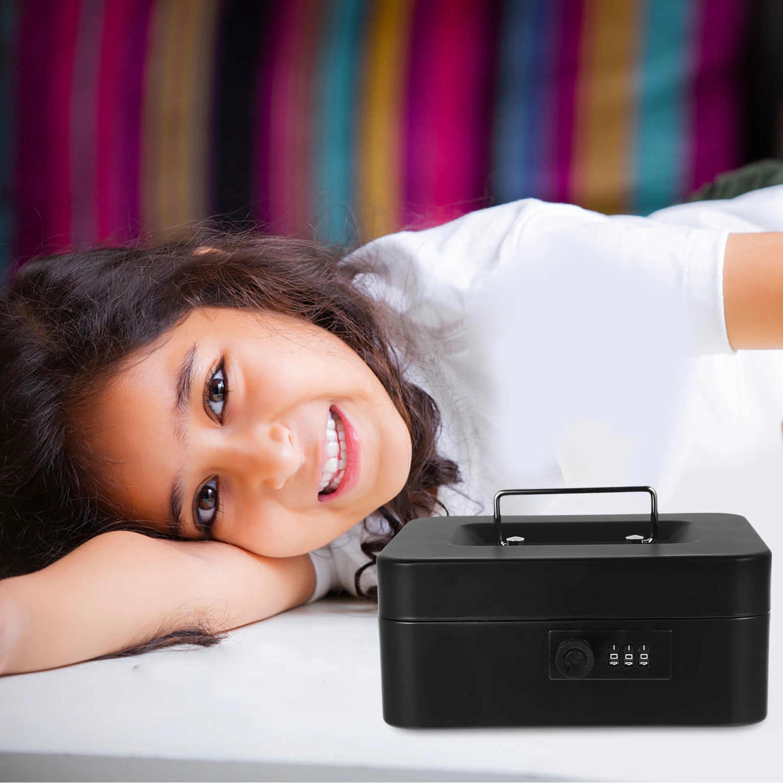 

Cash Register with Lock Boxes Money Boxwith Code Lockbox for Storage Case Moneybox