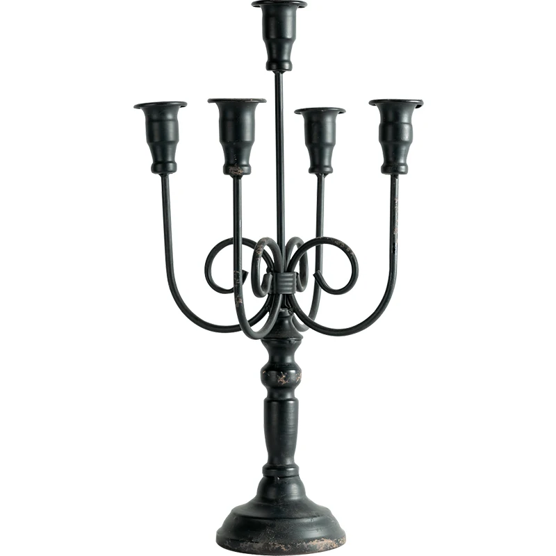 

Romantic Valentine's Day candlelight dinner wrought iron retro candlestick ornament Nordic photography photo ornament