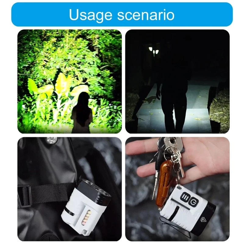 LED Small Torch Small Pocket Clip Water Proof Rechargeable Easy to Carry Outdoor Equipment for Hiking, Camping, Hunting