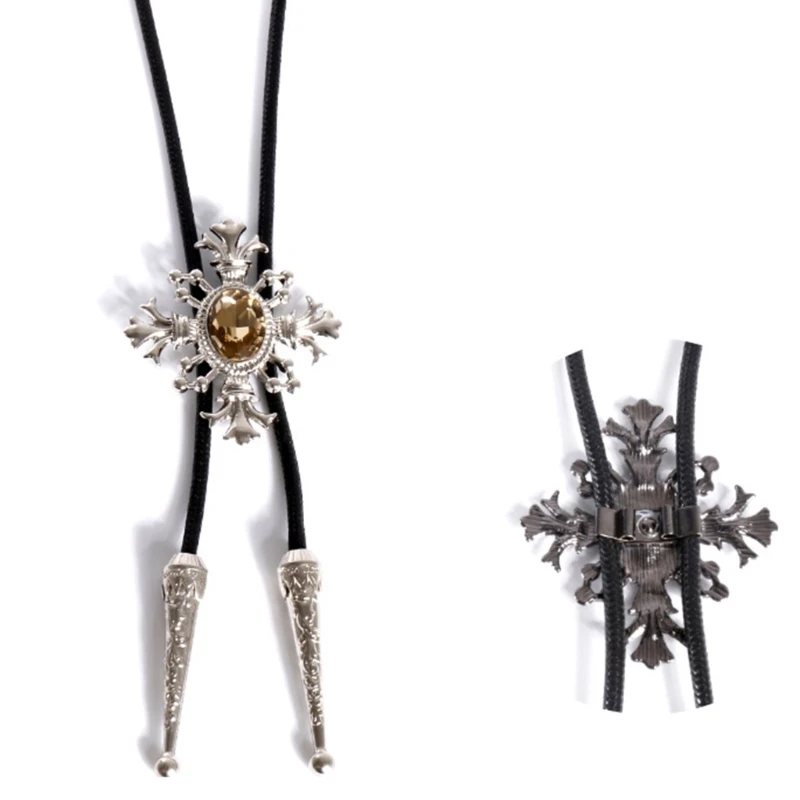 Bolo Tieสำหรับผู้ชายCarnivals WesternเนคไทโลหะผสมRhinestone Bolo Tieสำหรับเสื้อเสื้อกันหนาวตกแต่งเนคไทสำหรับชาย