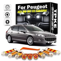TPKE LED Bulbs Interior Map Dome Trunk Light Kit For Peugeot 407 SW 307 CC Cabriolet 2004 2005 2006 2007 2008 2009 2010 No Error