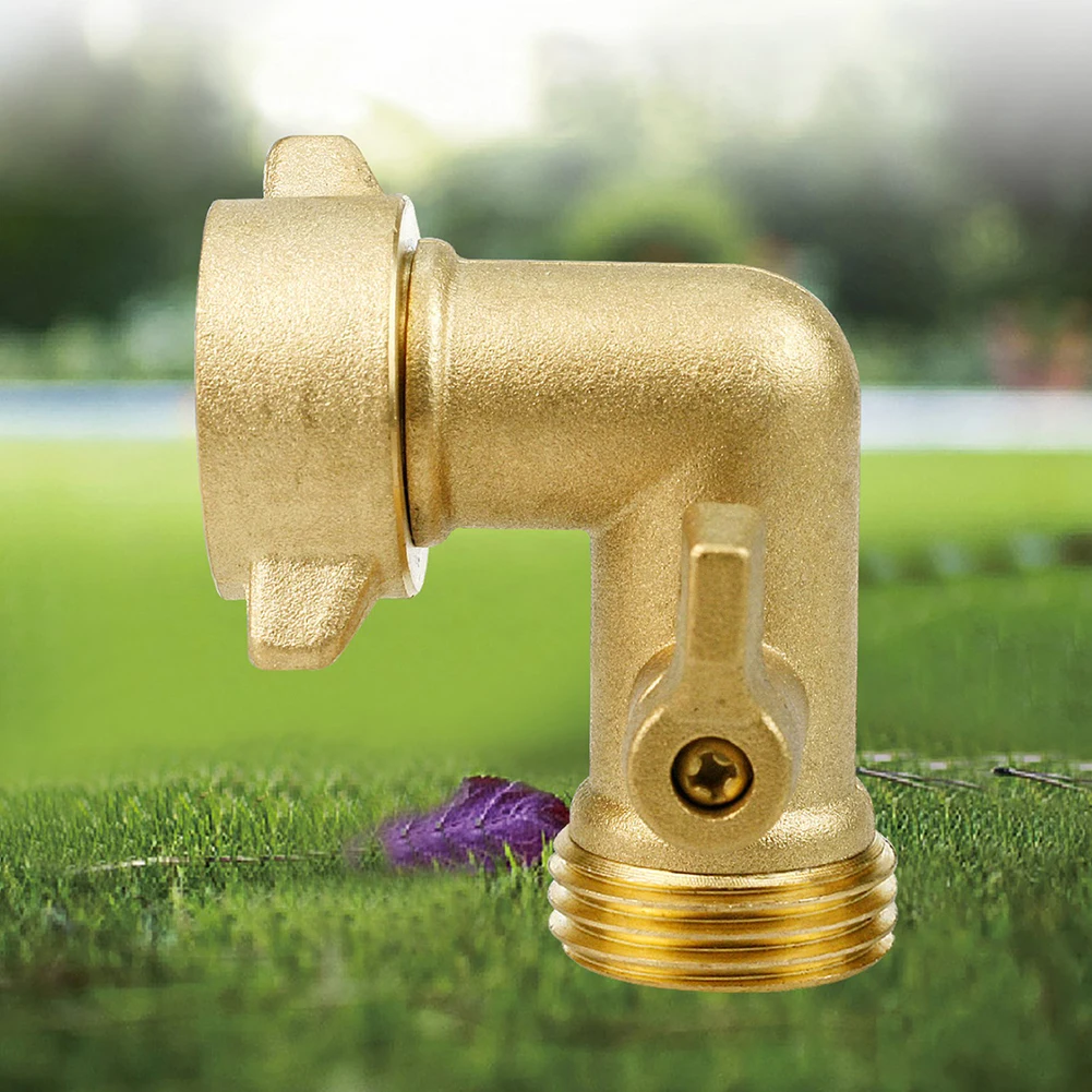 Garden Hose Connector Brass Elbow Valve Easy Installation Heavy-Duty Brass Construction Leak-Tight Seal 55*47mm