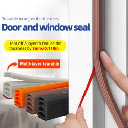 6m Long, Door and Window Door Seam Soundproof and Anti-Collision Seal Strip, Porous Soundproof Design, Coldproof, Warm, Soundpro