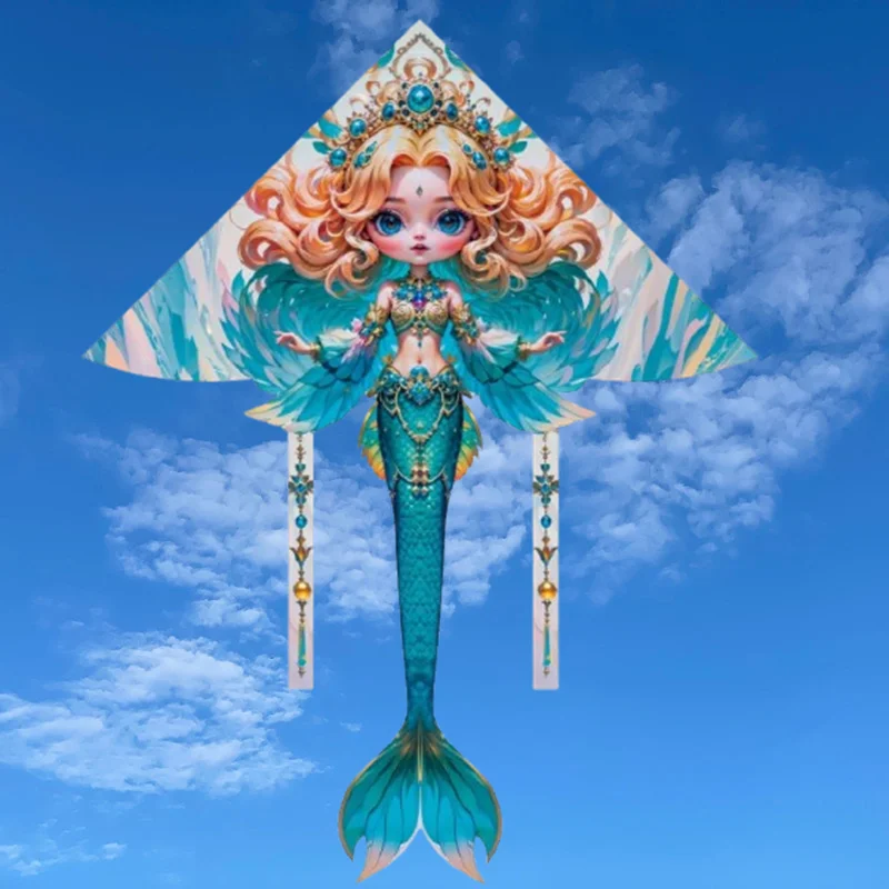 จัดส่งฟรี Mermaid Kite เกมกลางแจ้งสวนบินผู้ใหญ่ Kite Professional acrobatic Kites Flying Dragon Professional Kite