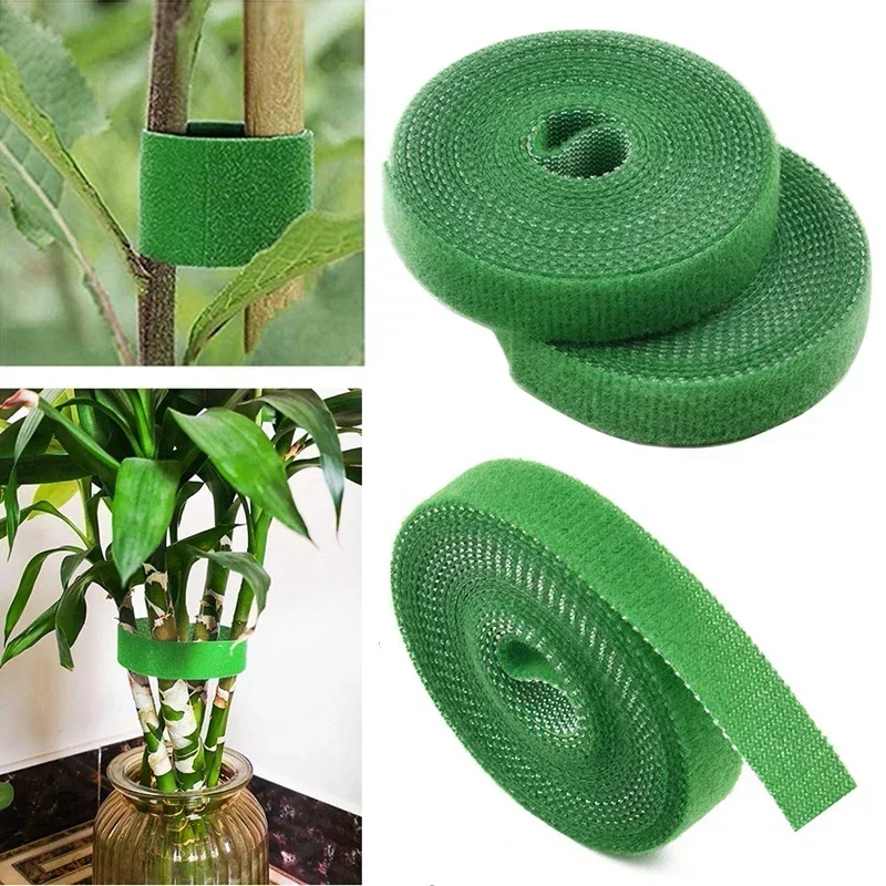

5 Rolls Green Garden Twine Plant Ties Nylon Plant Bandage Garden Hook Loop Bamboo Cane Wrap Support Garden Accessories