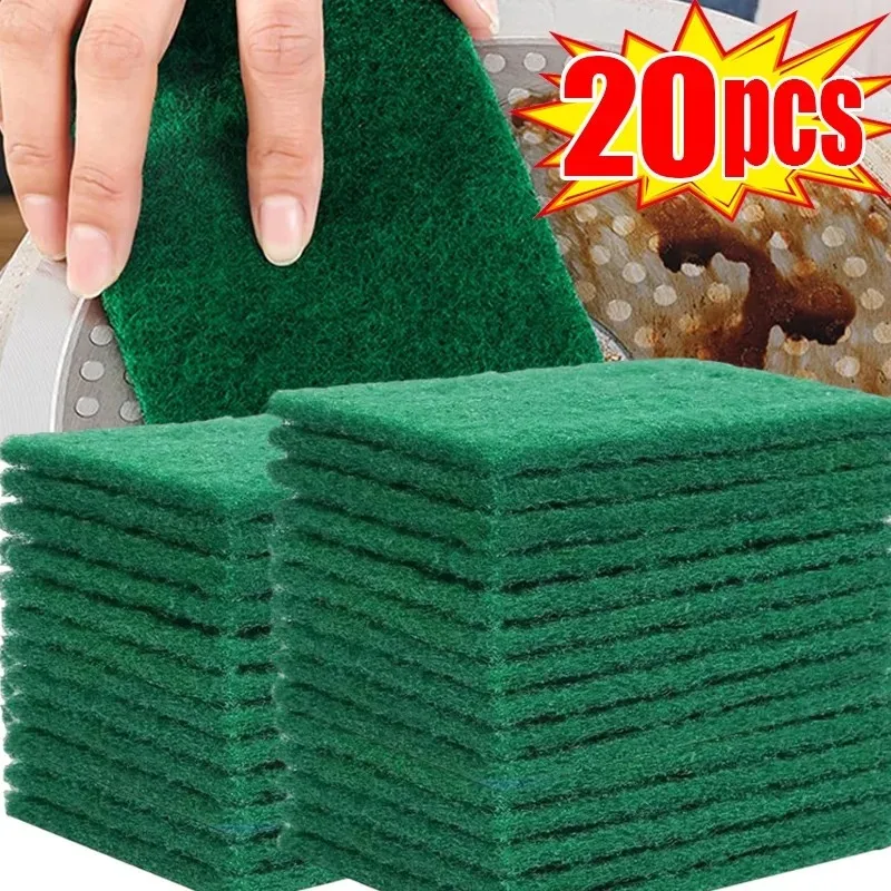 20 قطعة قماش التنظيف السحري الأخضر رشاقته على الوجهين الإسفنج ماجيك تنظيف الملابس المطبخ غسل أطباق إزالة النفط عموم