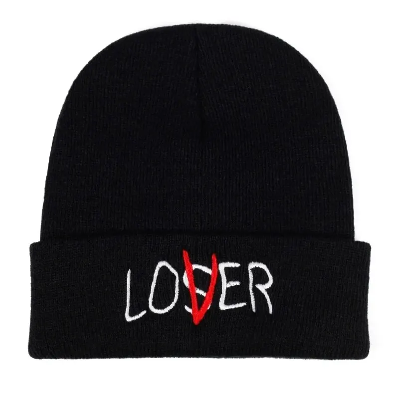 Loser Embroidery Beanie Knitted Hat for Men Women Fashion Warm Cap Unisex Soft Elasticity Knit Hats for Skiing Outdoor Activitie