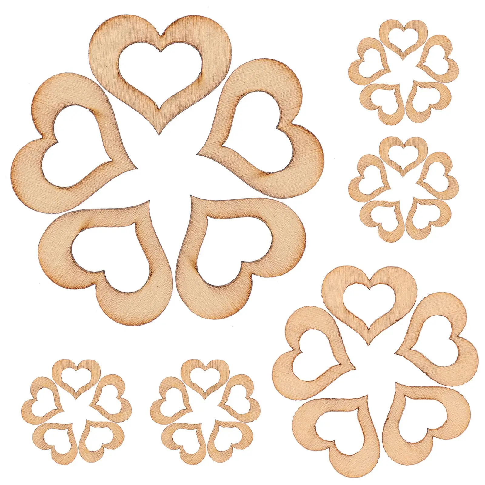 

100 Pcs Wedding Decorations Logs Heart Graffiti Chips Crafting Wood Slice Wooden Hearts for Crafts Father