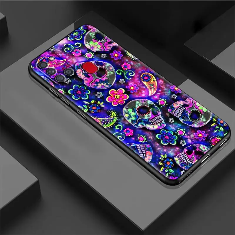 Cool Flower Skull Art Case For Samsung Galaxy A54 A52 A14 5G A53 A12 A13 A71 A23 A34 A33 A21s Phone Cover