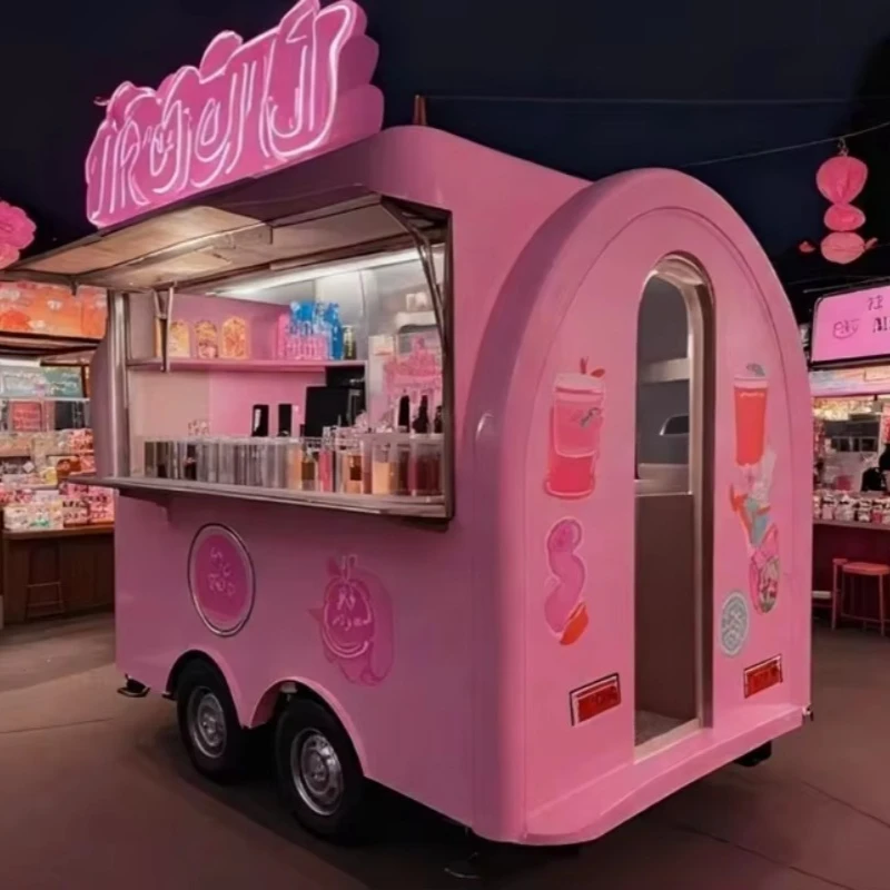 Customized Food Trailers Fully Equipped Coffee Ice Cream Restaurant Pizza Mobile Food Trailer Food Truck with Full Kitchen