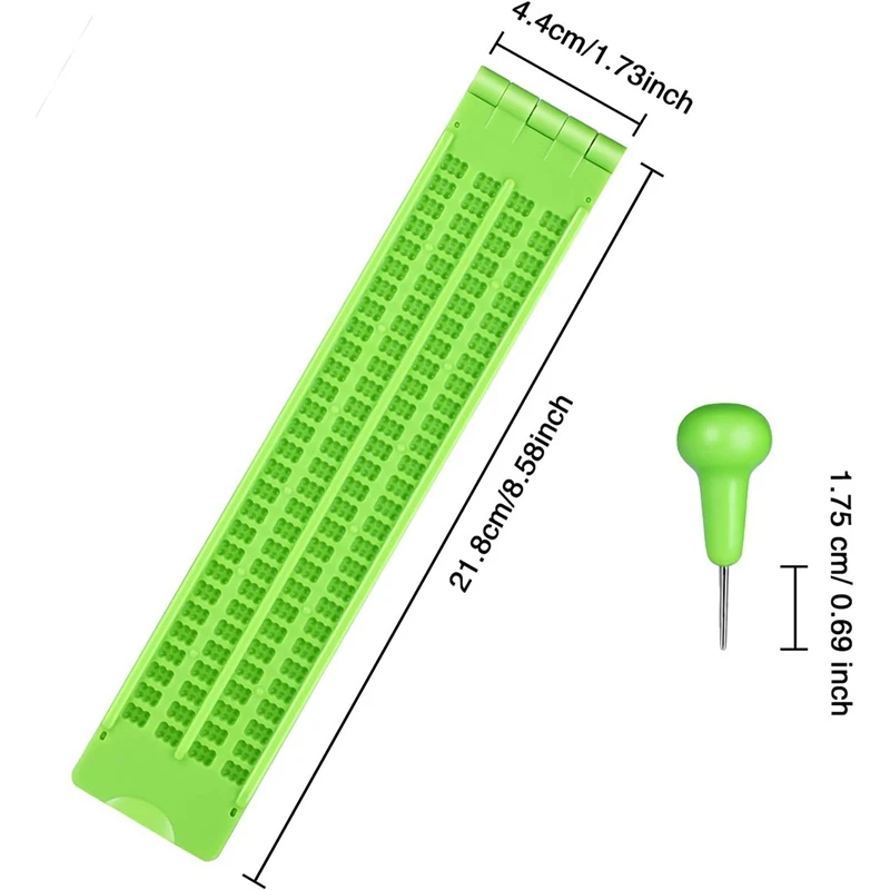 4 Lines 28 Cells Braille Writing Board With Stylus Braille Slate Portable Practice For The Blind Learning Supplies