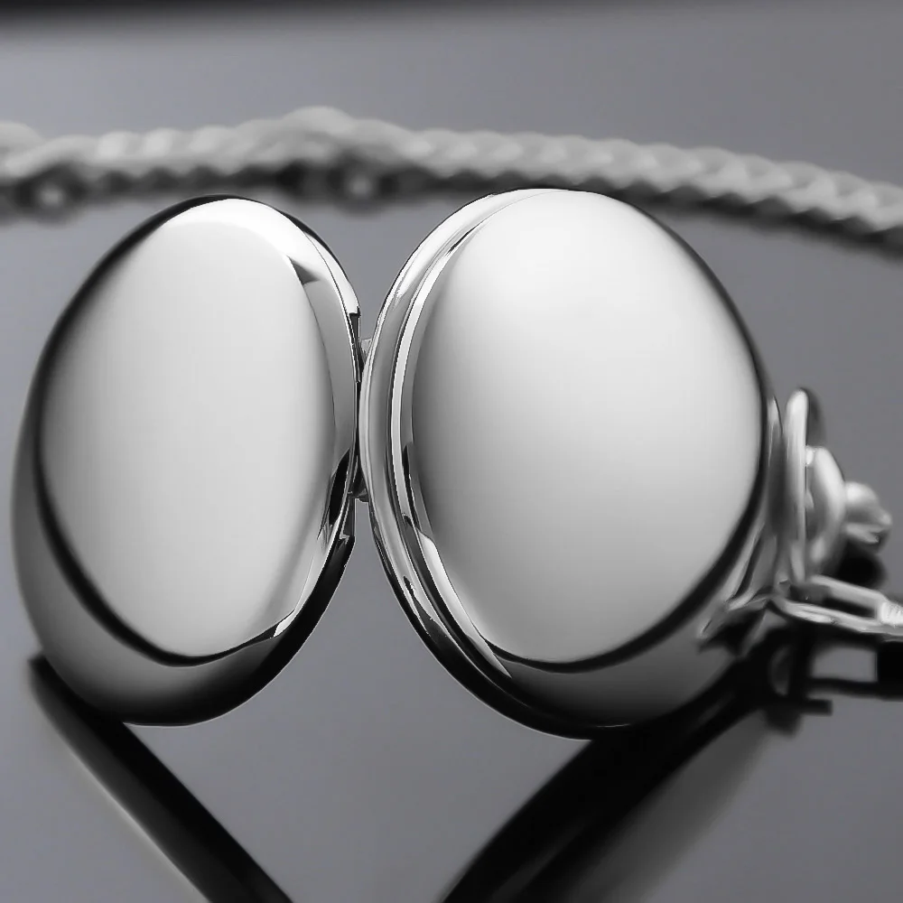 Orologio da tasca al quarzo liscio Steampunk argento nero dorato per uomo donna collana retrò ciondolo accessori gioielli regali