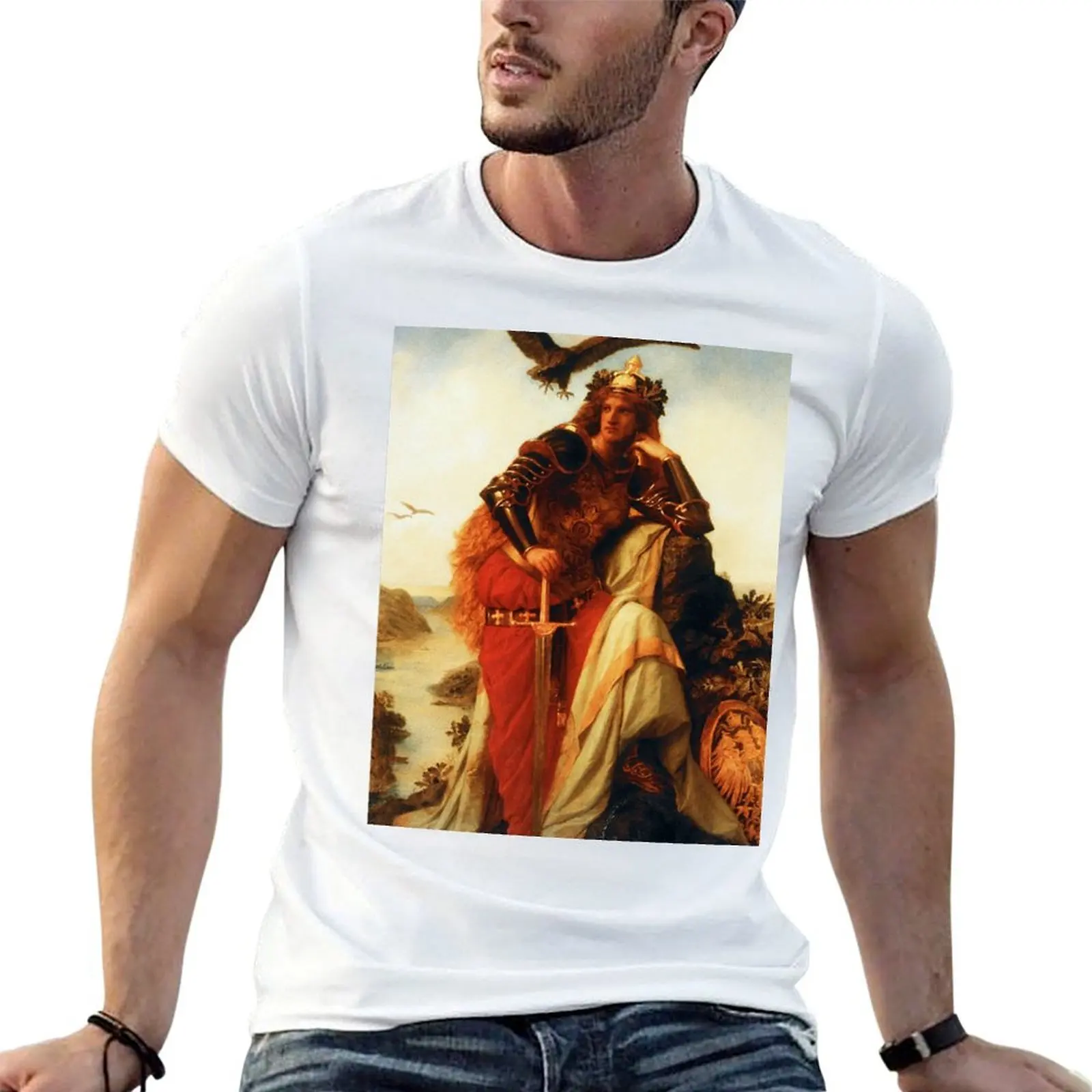 Germania on Guard on the Rhine - Hermann Wislicenus T-Shirt oversize t-shirts man Aesthetic clothing Men's t-shirt