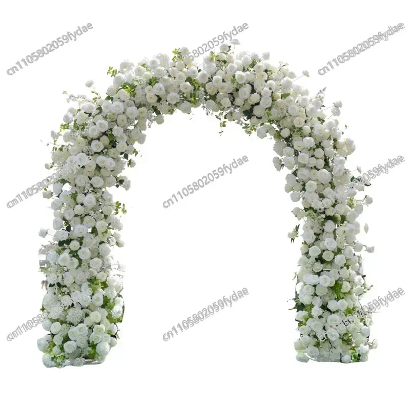 Wedding Decoration White Arch Floral Set, Finished Product Event Ceremony Photography Background Simulation Flower