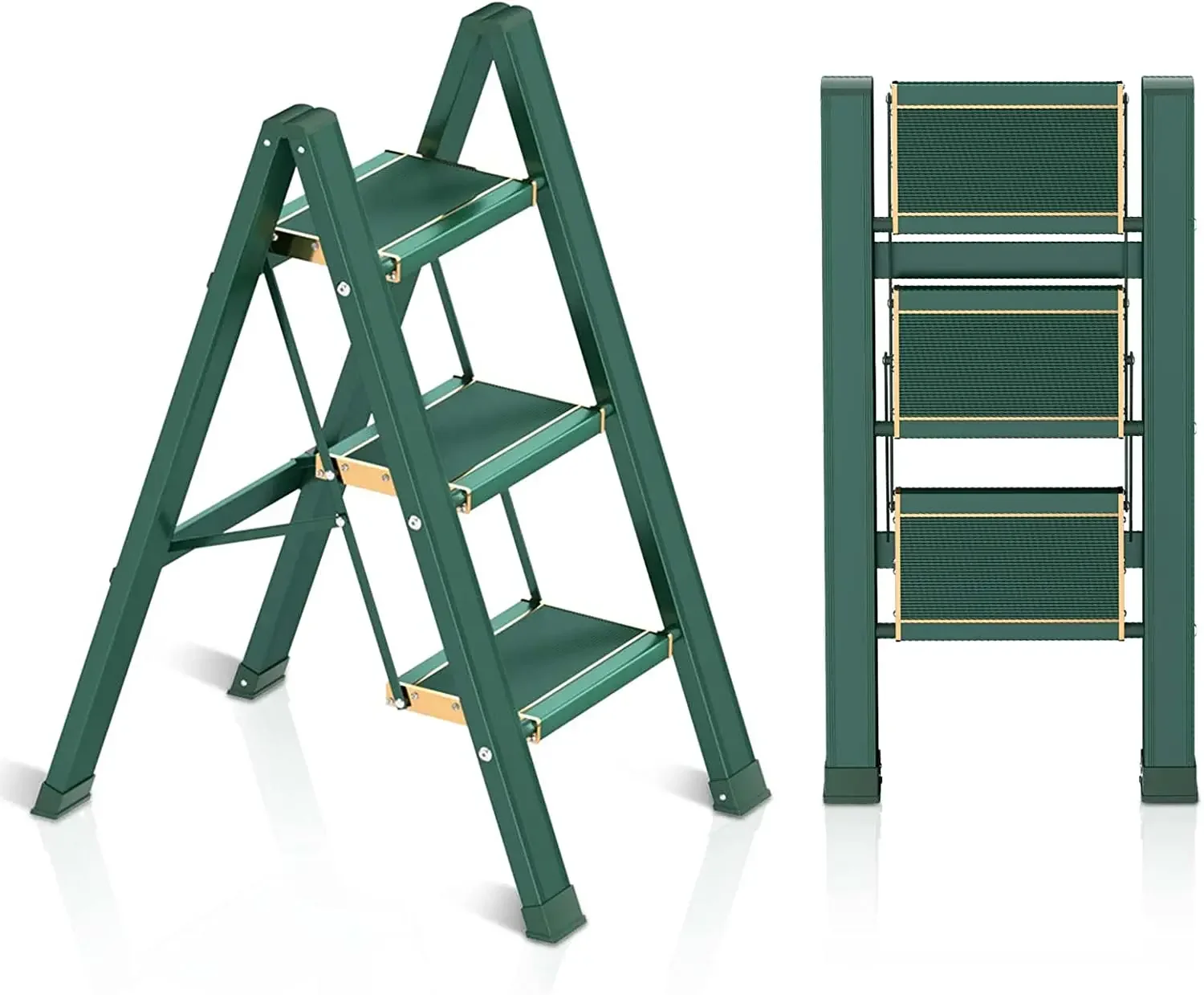 

2026 3 step Folding Step Stool Lightweight Aluminum Foldable Ladder with Anti-Slip Wide Sturdy Pedal Multi-Use for Homeladder ra