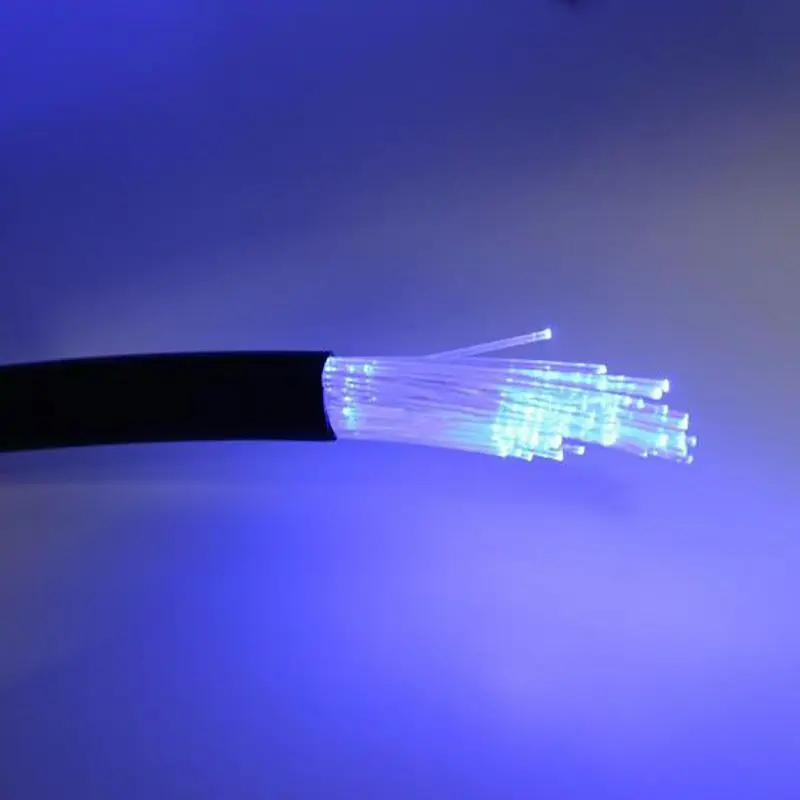 

100M Decorative PVC Sheather Fiber optic cable Multi strands 0.75mm in Black PE jacket PMMA Led Plastic Optic String Light Decor