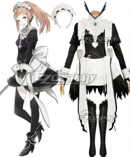 Fire Emblem Fates IF Felicia Maid Dress Halloween Party Adult Dress Suit Christmas Women Maid Skirt Set Cosplay Costume E001