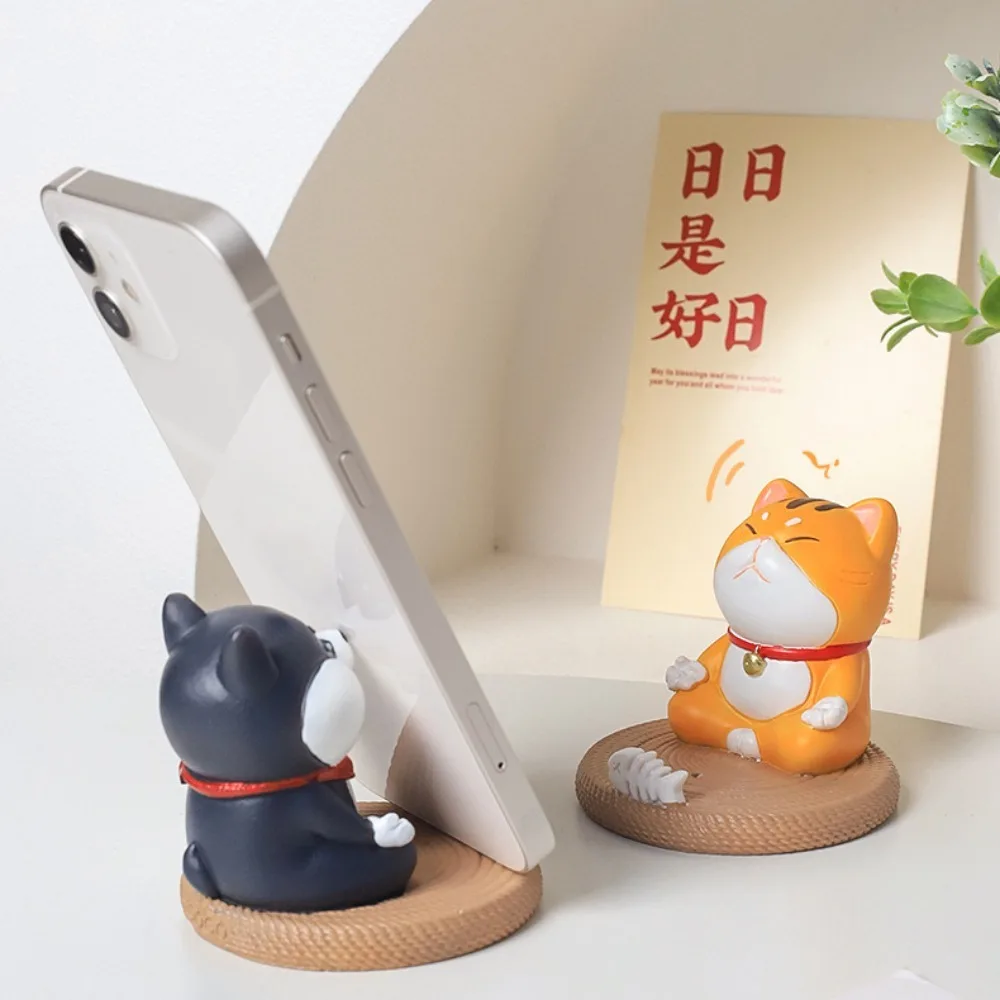 Capybara Action Figure Cat Animal Phone Holder Dog Meditation Mobile Phone Stand Cartoon Cute Cell Phone Bracket Small Gifts