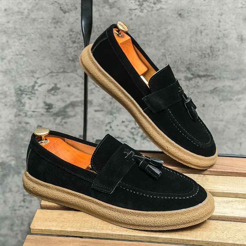 

Fashion Black Casual Shoes For Men High Quality Hot Sale Low Cut Men Loafers Comfortable Luxury Designer Large Size Men's Shoes