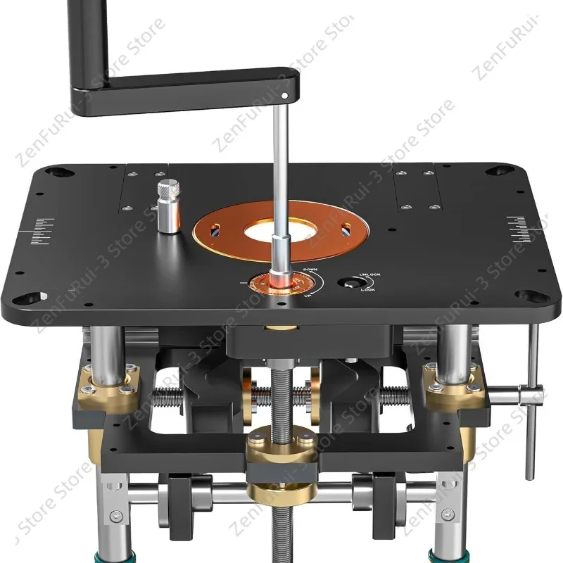 Router Lift For Woodworking, Fit Routers With 6.5cm‑10.7cm Diameter, Wood Router Table Lifting Base Tool