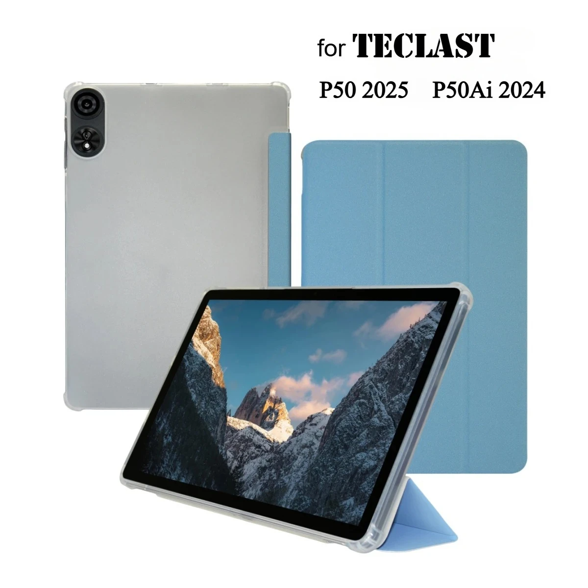

Flip Case for Teclast P50Ai P50 2025 11 Inch Tablet Case Multi-angle Support Pu Leather Soft TPU Back Shell Auto Sleep/Wake