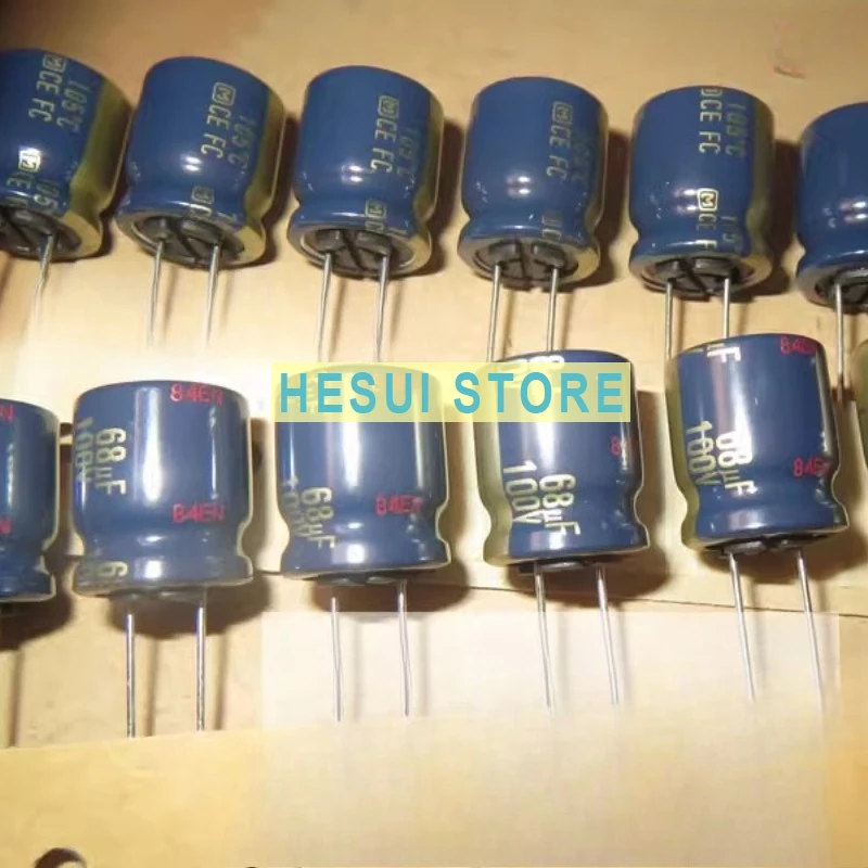 Condensador de audio Panasonic Gold Character, 100V68UF, 12,5x15 FC, azul dorado, 105 grados, electrolisis PANASONIC, 10 Uds.