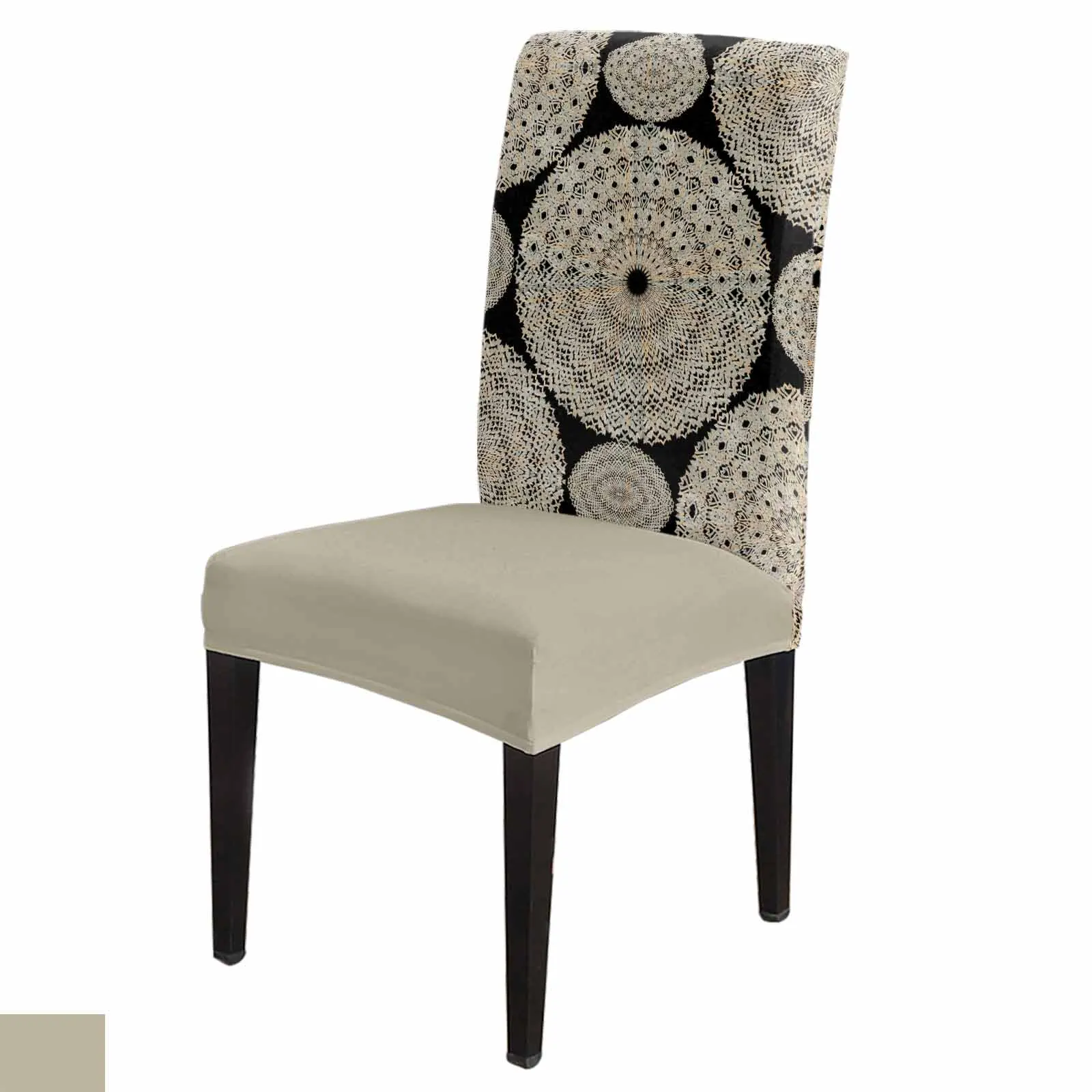 Line Bohemian Ring Texture 4/6/8PCS Spandex Elastic Chair Case For Wedding Hotel Banquet Dining Room