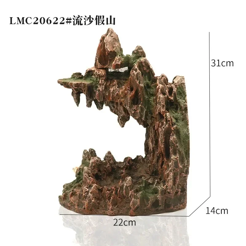 Aquarium Decoration Accessories Artificial waterfall Mountain Rockery Resin Fish Tank Ornaments Aquarium Landscaping Stone