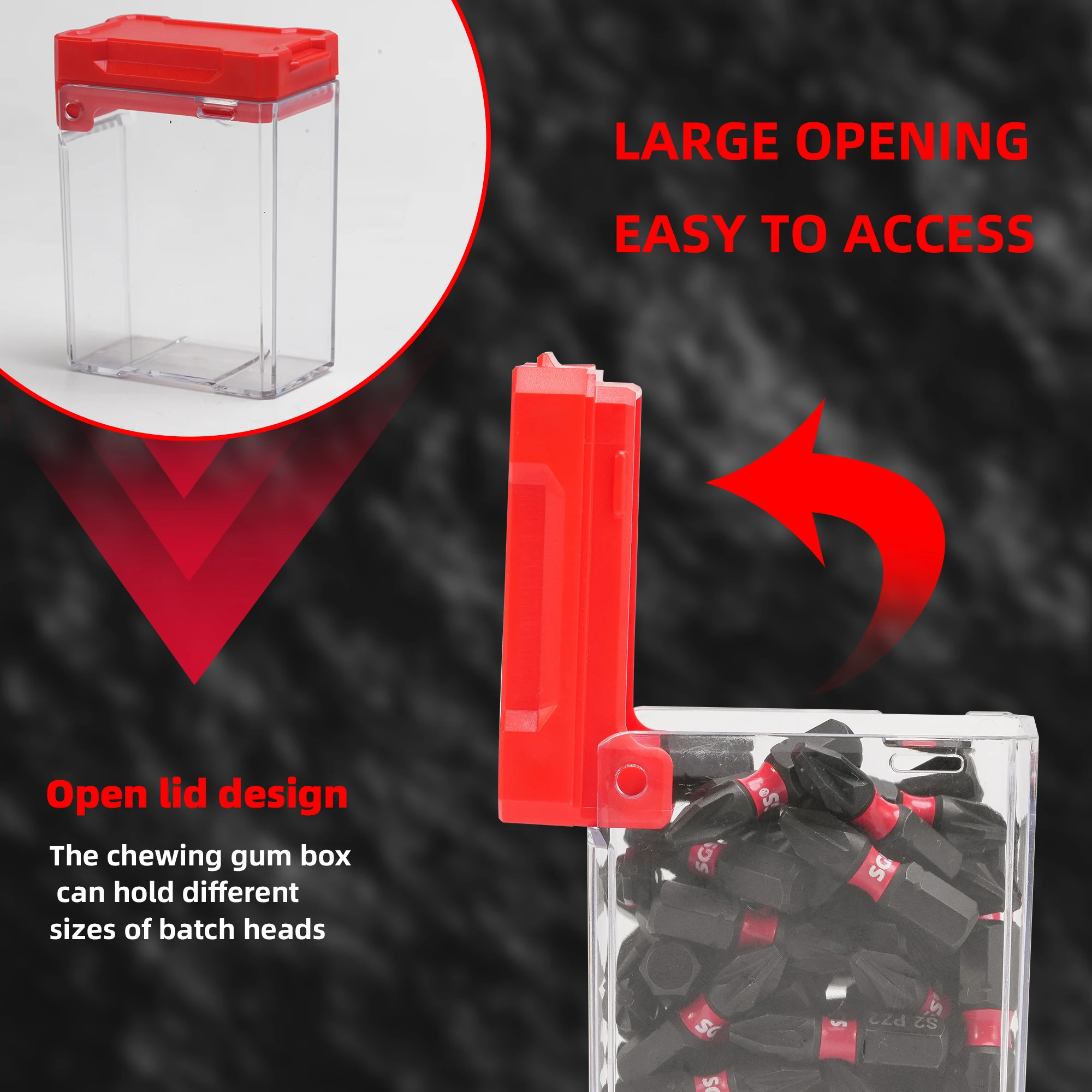 Maxtorque Premium Grade Pz2 Industrial Grade Impact Bits - S2 Alloy Steel 25mm Impact-Resistant Power Tools, 1/ 4inch Hex Shank, 20/30-Piece High-Strength Tool Set, Designed for Electricians, Mechanics, and Engineering Contractors, with a Red Thickened Storage Box view 6