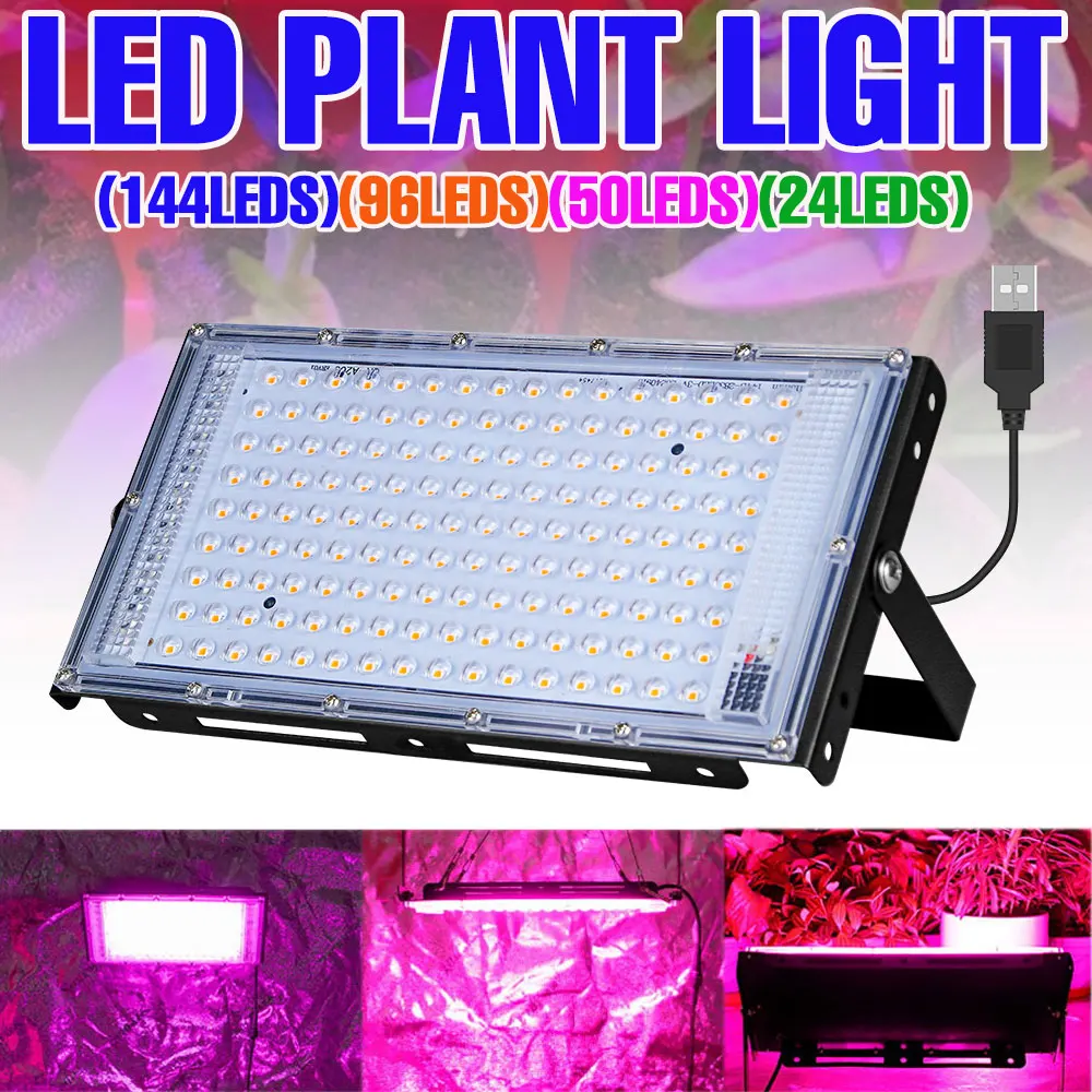 USB LED Coltiva La Luce Spettro Completo Pianta Coltivazione Idroponica Lampada Per Interni Fiori In Vaso Serra Verdura Riempimento di Illuminazione